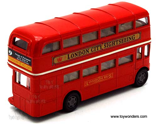 Motormax - London Double Decker Bus Hard Top (4.75" diecast model car, Red) 76002