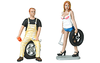 Show product details for Motorhead Miniatures - Tire Brigade Meg and Derek 2 piece Figurine Set (1/18 scale) 770