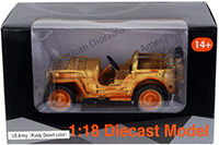Show product details for American Diorama - ARMY Jeep Vehicle US Army Rusty Version (1/18 scale diecast model car, Desert) 77408A