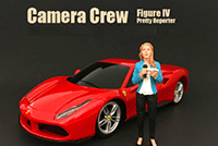 Show product details for American Diorama Figurine - Camera Crew IV "Pretty Reporter" (1/18 scale, Turquoise) 77430