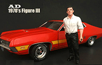 Show product details for American Diorama Figurine - 70s Style Figure - III (1/18 scale, Black/White) 77453