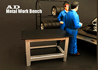 American Diorama Accesories - Metal Work Bench (1/18 scale, Silver/Black) 77519