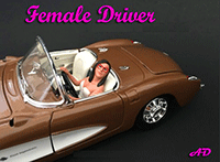 Show product details for American Diorama Figurine - Female Driver (1/18 scale, White) 77529