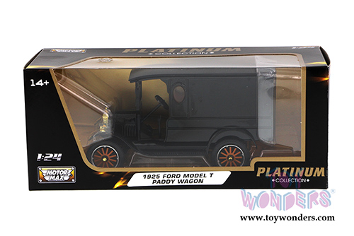 Motormax Platinum Collection - Ford Model T Paddy Wagon Hard Top (1925, 1/24 scale diecast model car, Black) 79316PTM