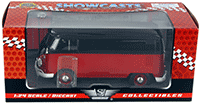Show product details for Showcasts Collectibles - Volkswagen Type 2 Delivery Bus (1/24 scale diecast model car, Red/Black) 79342R
