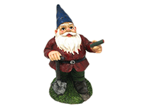 Show product details for American Diorama Figurine - Garden Gnome Watering Fun III (10" tall, Red) 8448