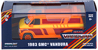 Show product details for Greenlight - GMC® Vandura Custom (1983, 1/43 scale diecast model car, Orange) 86327