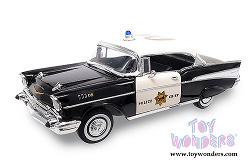 Lucky Road Signature - Chevrolet Bel Air Police (1957, 1/18 scale diecast model car, Black) 92107BK/12