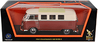 Show product details for Lucky Road Signature - Volkswagen Microbus (1962, 1/18 scale diecast model car, Burgundy) 92328BG/12