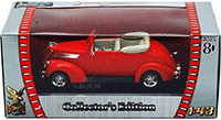 Show product details for Yatming Road Signature - Ford V8 Convertible (1937, 1/43 scale diecast model car, Red) 94230