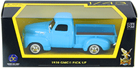 Show product details for Lucky Road Signature - GMC Pickup Truck (1950, 1/43 scale diecast model car, Light Blue) 94255BU