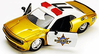 Jada Toys Heat - Dodge Challenger SRT8 Sheriff #77 (2008, 1/24 scale diecast model car, Gold) 96473