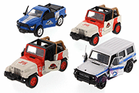 Show product details for Jada Toys Jurassic World Assortment 12 pcs. (1/43 scale diecast model car, Asstd.) 97148