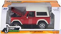 Show product details for Jada Toys Just Trucks - Ford Bronco (1973, 1/24 scale diecast model car, Asstd.) 97824WA1