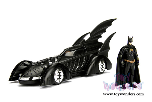 Jada Toys - Metals Die Cast | 1995 Batman Forever™ Batmobile™ with Batman™ figure (1/24, diecast model car, Black) 98036