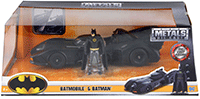 Show product details for Jada Toys - Metals Die Cast | 1989 Batmobile™ with Batman™ figure (1/24, diecast model car, Black) 98260/4