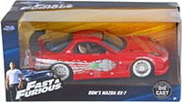 Jada Toys Fast & Furious - Dom's Mazda RX-7 F8 "The Fate of the Furious" Movie (1/24 scale diecast model car, Red) 98338