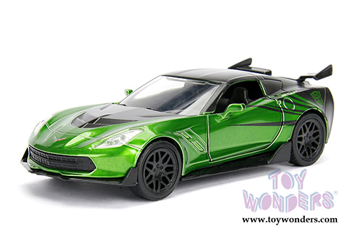 Jada Toys - Metals Die Cast | TRANSFORMERS 5 Crosshairs® Chevy® Corvette® Stingray™ (2016, 1/32, diecast model car, Candy Green w/Black) 98397