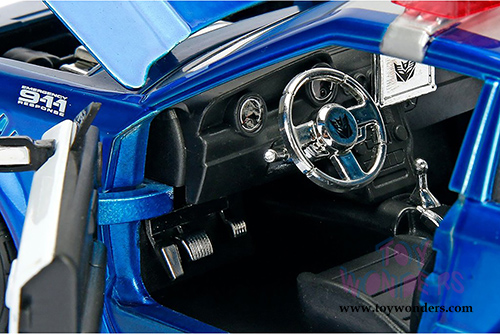Jada Toys - Metals Die Cast | TRANSFORMERS 5 Barricade® Mustang (1/24, diecast model car, Blue w/White) 98400