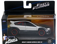 Show product details for Jada Toys Fast & Furious - Brian's Subaru Impreza WRX STI F8 "The Fate of the Furious" Movie (1/32 scale diecast model car, Silver/Black) 98507