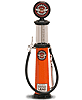 Show product details for Yatming - Cylinder Gas Pump Johnson Gasoline (1/18 scale diecast model, Orange) 98762