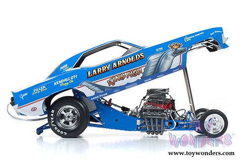 Auto World Legends - Larry Arnolds's King fish Plymouth Cuda NHRA Funny Car (1970, 1/18 scale diecast model car, Blue) AW1173