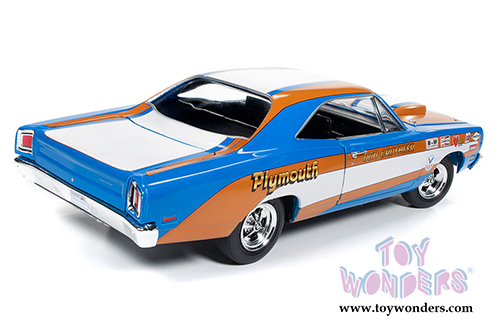 Auto World - Plymouth Road Runner Hard Top - Don Grotheer (1969, 1/18 scale diecast model car, Blue/Orange/White) AW220