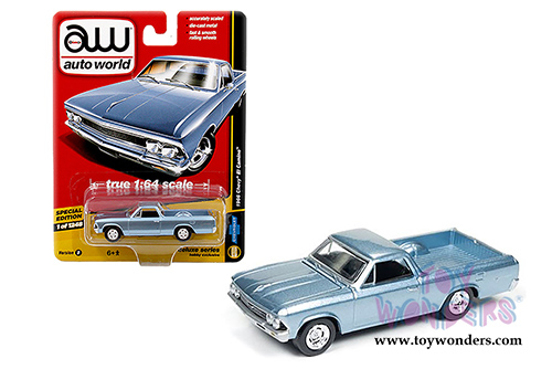 Auto World - Deluxe Series Chevy® El Camino™(1966,1/64 scale diecast model car, Light Blue) AW64031/24B