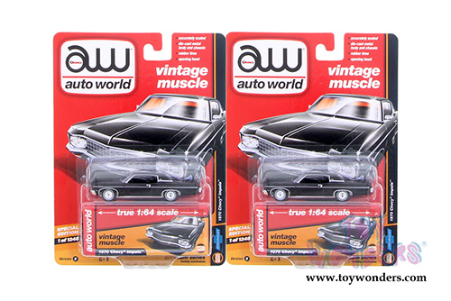Auto World - Deluxe Series Chevy® Impala™ Hard Top (1970,1/64 scale diecast model car, Gloss Black) AW64102/24B