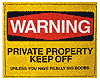 Show product details for Tin Sign: Warning - Private Property Keep Off CG743