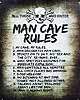 Show product details for Tin Sign: Man Cave Rules sign CG761