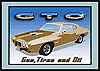 Tin Sign: Pontiac GTO Gas, Tires and On M582