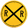 Tin Sign: Railroad Crossing R X R Round Sign RD28