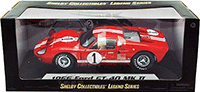 Show product details for Shelby - Ford GT-40 MK II Hard Top #1 (1966, 1/18 scale diecast model car, Red w/ White Stripes) SC407