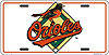 License Plate: Baltimore Orioles Baseball Sign SLBBO