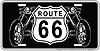 Show product details for License Plate: Route 66 Shield w/ Bikes Sign SLR6HB