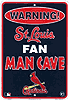 Show product details for Metal Sign: St. Louis Cardinals Fan Man Cave Sign SPS80050