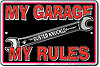 Metal Sign: Busted Knuckle Garage My Garage My Rules Sign SPSBKG