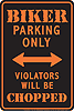 Metal Sign: Biker Parking Only Sign SPSHR2