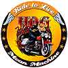 Show product details for Tin Sign: Hog Wild Ride To Live Round sign T425