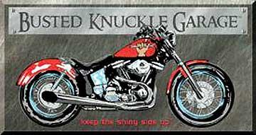 Tin Sign: Busted Knuckle Garage sign TD1165