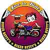 Tin Sign: Betty Boop Motorcycle Live To Ride Round Sign P406