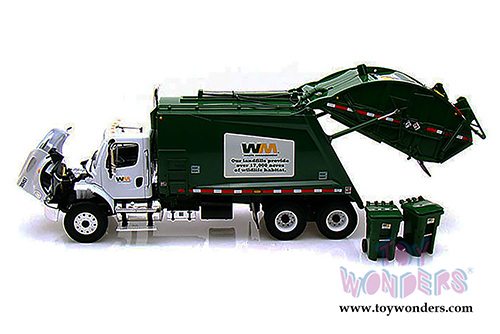 First Gear Waste Management - Freightliner M-2 Rear Load Refuse Truck with Bins (1/34 scale diecast model car, White) 10-3287T/6