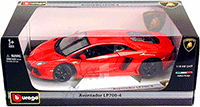 Show product details for BBurago - Lamborghini Aventador LP700-4 Hard Top (1/18 scale diecast model car, Orange) 11033OR