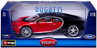 Show product details for BBurago - Bugatti Chiron Hard Top (2016, 1/18 scale diecast model car, Red/Black) 11040R