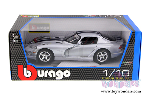 BBurago - Dodge Viper GTS Coupe Hard Top (1/18 scale diecast model car, Silver) 12041SV