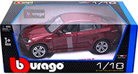 BBurago - BMW X6 M Hard Top (1/18 scale diecast model car, Red) 12081R