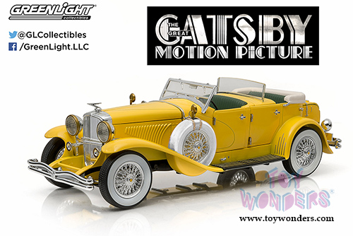 Greenlight - Duesenberg II SJ convertible from "The Great Gatsby" motion picture (1/18 scale diecast model car, Yellow) 12927