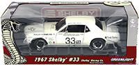 Greenlight Racing Tribute - Ford Shelby Mustang Hard Top #33 John McComb/Jerry Titus (1967, 1/18 scale diecast model car, White) 12935