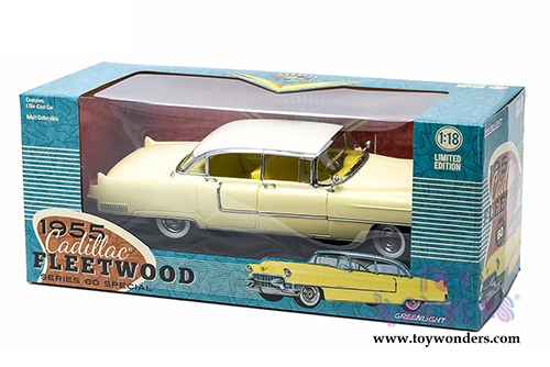 Greenlight - Cadillac Fleetwood S60 Hard Top (1955, 1/18 scale diecast model car, Yellow) 12937